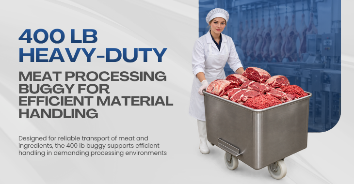 Boost Productivity with the 400 lbs Heavy-Duty Buggy for Meat Processing Operations