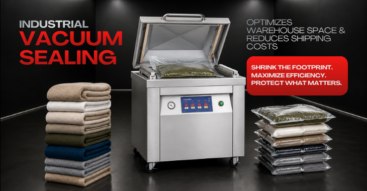 INDUSTRIAL VACUUM sealing OPTIMIZES WAREHOUSE SPACE & REDUCES SHIPPING COSTS