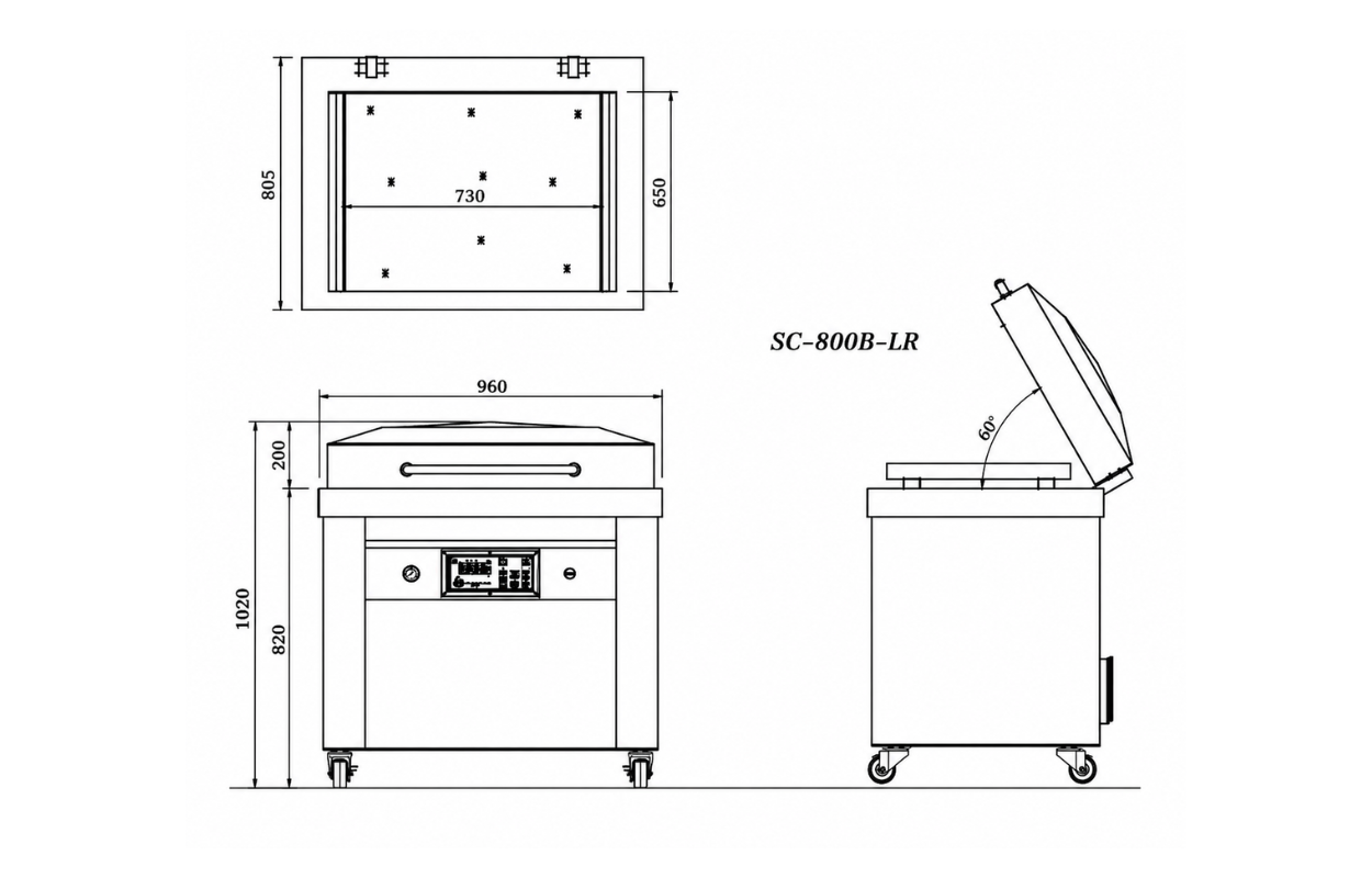 Drawing – SC800 – Single Chamber Sealer