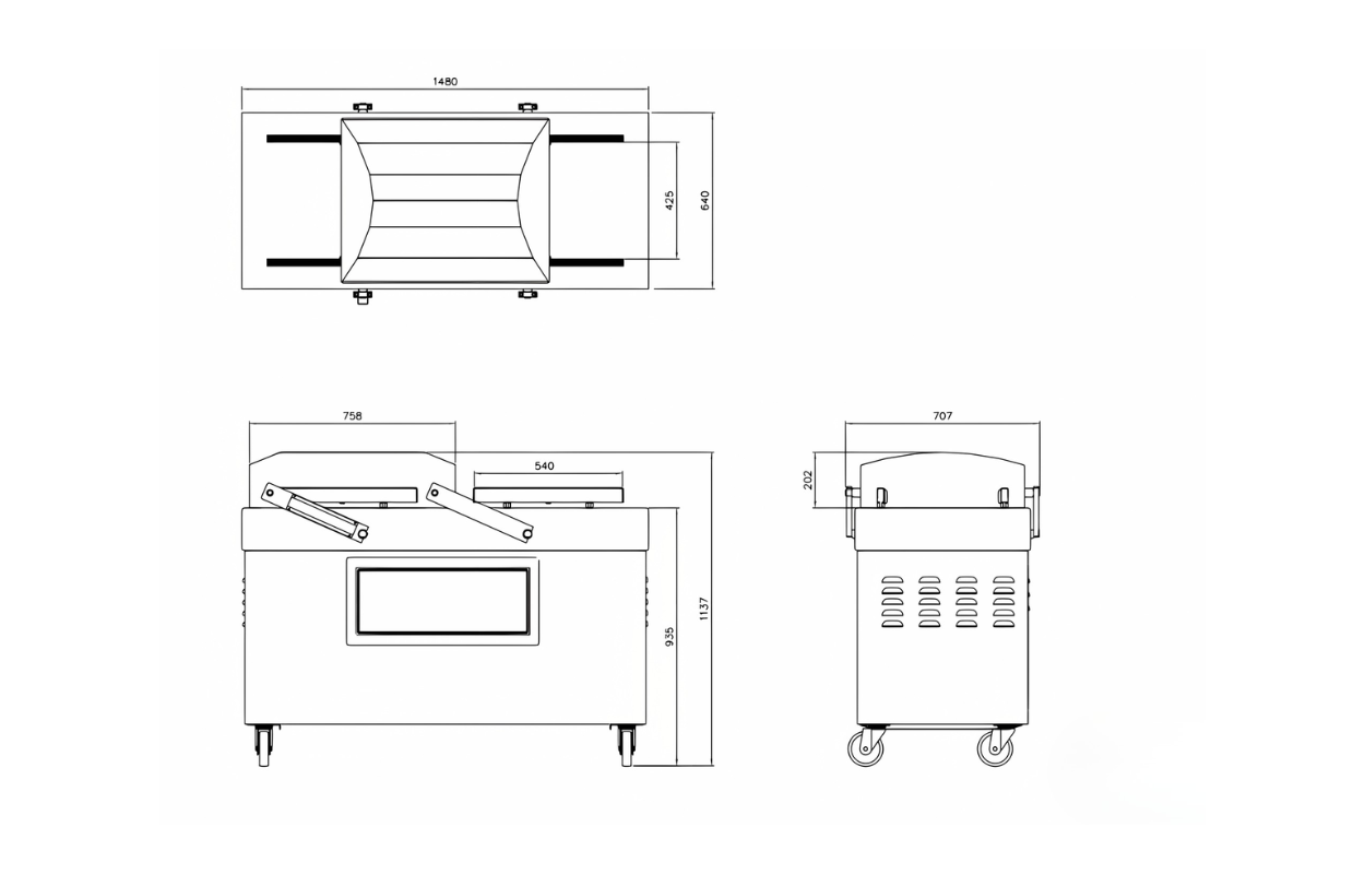 Drawing – DC530 – Double Chamber Sealer