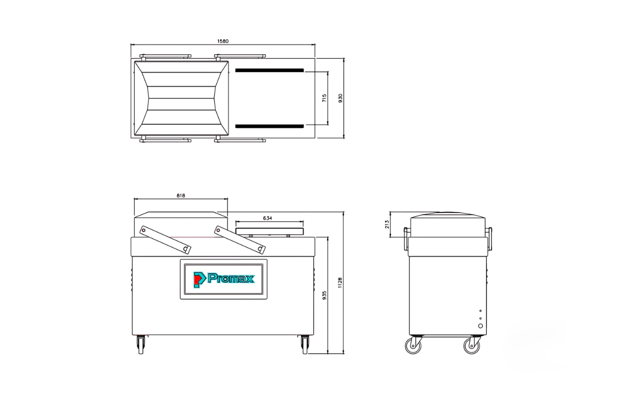 Drawing – DC650 – Double Chamber Sealer