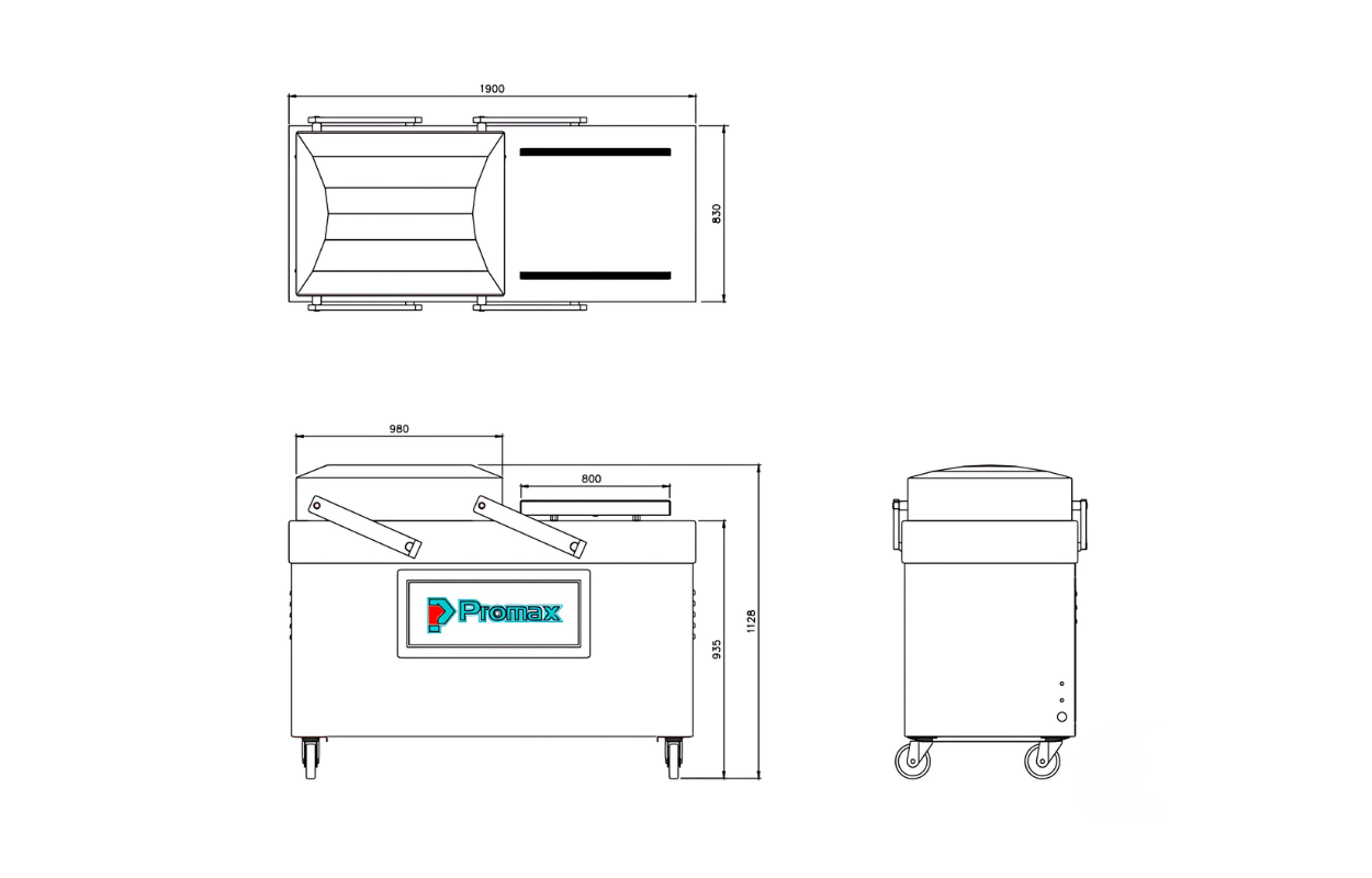 Drawing – DC800 – Double Chamber Sealer