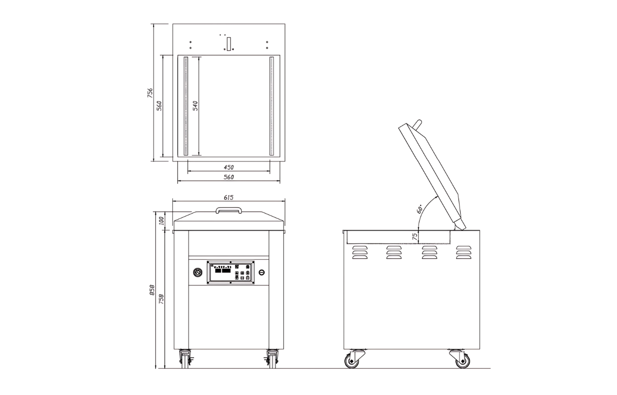 Drawing – SC520 – Single Chamber Sealer