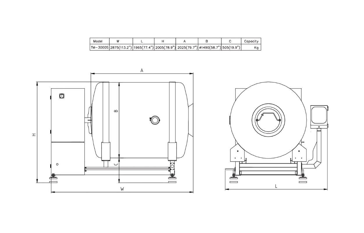 Drawing – TM3000 – Vacuum Massager