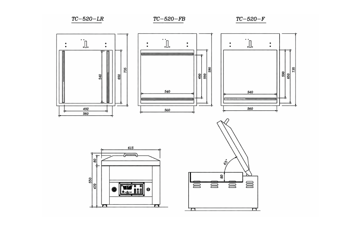 Drawing – TC520 – Table Top Chamber Sealer