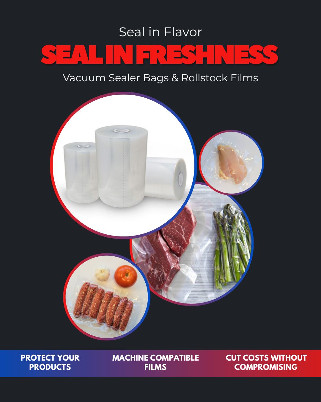 Vacuum Sealing Machine Bags & Rollstock Films Pouches