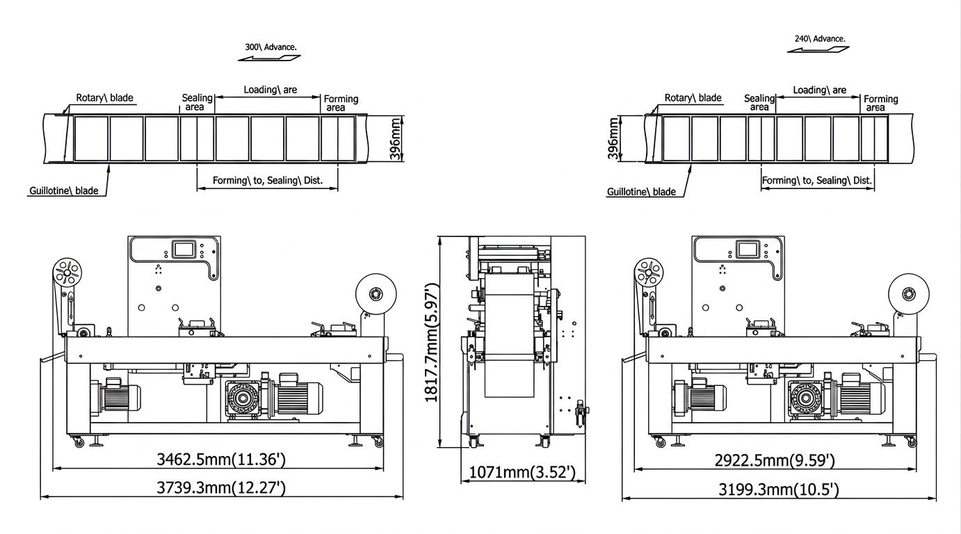 PRS-420 Standard Series – Rollstock Machine Drawing